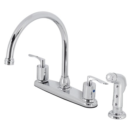 Kingston Brass FB791SVLSP Centerset Kitchen Faucet with Plastic Sprayer, Polished Chrome FB791SVLSP